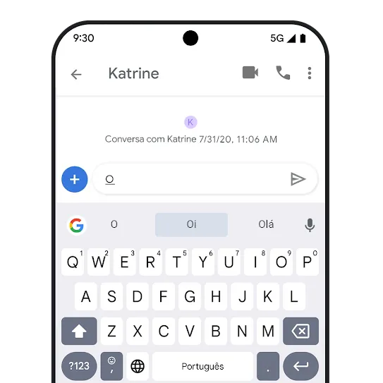 Smartphone com interface de mensagens