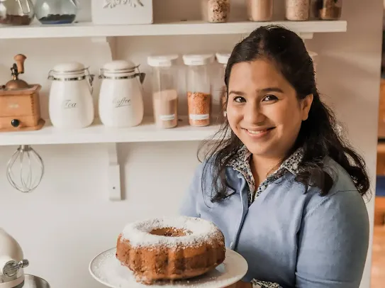 Marita presents a German bundt cake