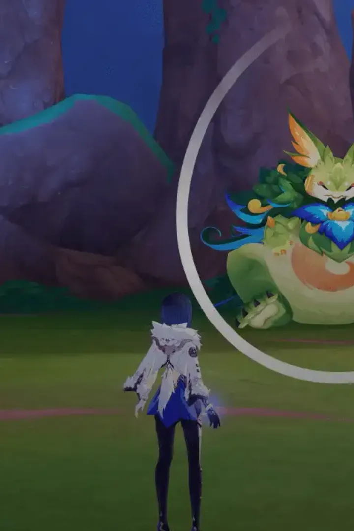 A scene from the Genshin Impact game is used as an example to show how the Circle to Search gaming help function works.