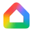 Google Home 徽标：彩色房子图标。