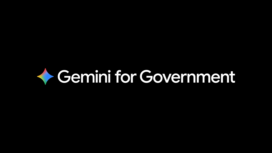 Gemini for Government with Gemini logo on a black background