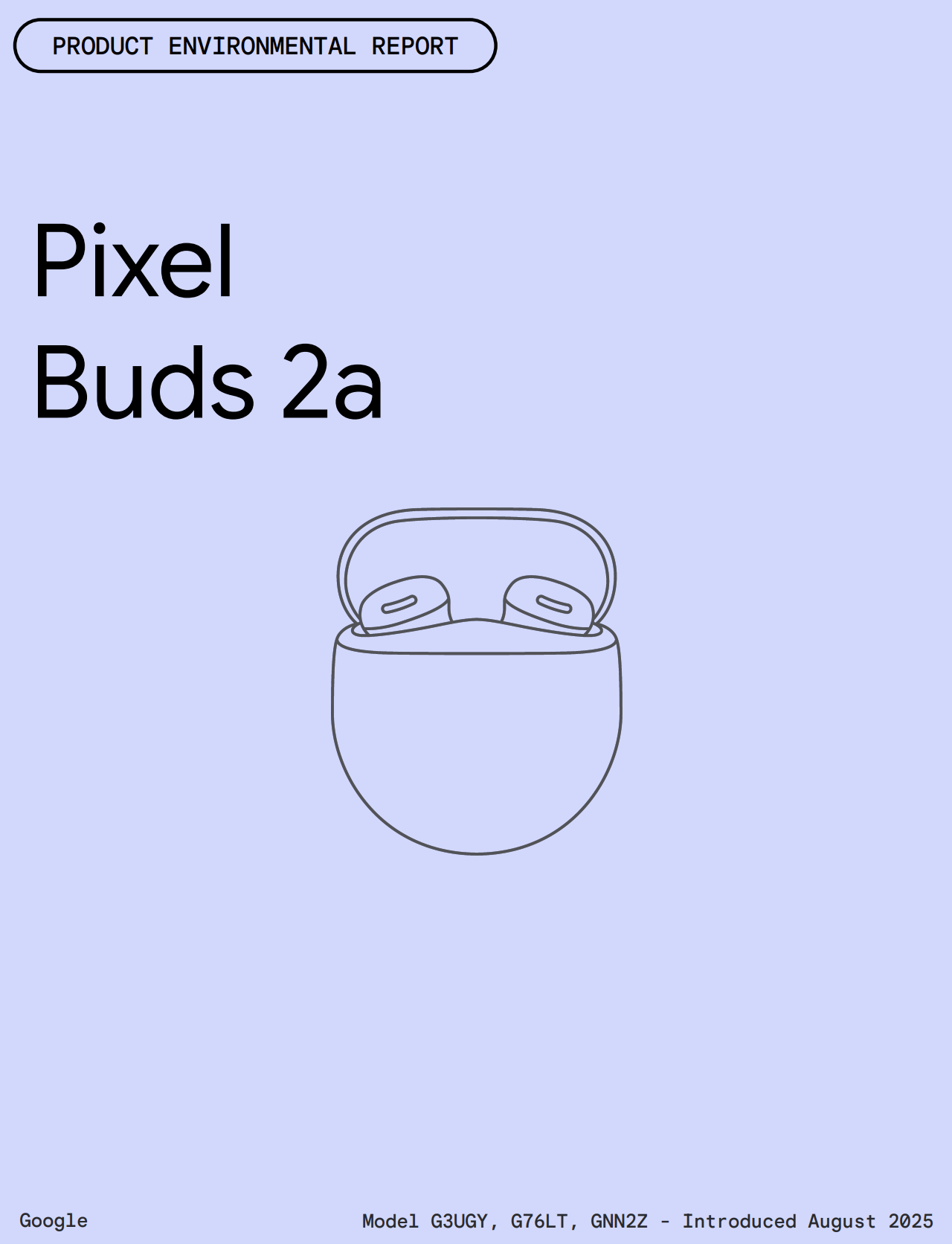 Cover image of Google Pixel Buds 2a Product Environmental Report