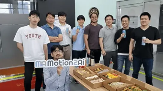 A driver and their red forklift are driving through a warehouse.