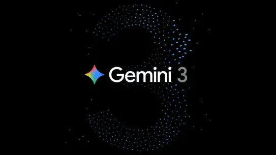  Gemini logo with number 3 with blue dots on a black background