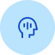 Smiley logo of human head with frequency waves