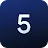 A white number five with a light gradient set inside a rounded square icon with a dark blue gradient background.