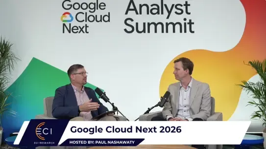 Two people discussing the agentic workforce at Google Cloud Next /26