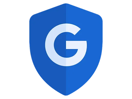 Blue shield showing Safer with Google