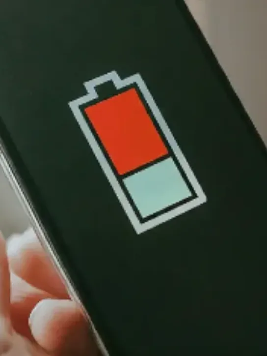Image of a phone with low battery