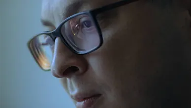 closeup of a man with spectacles