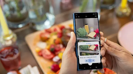 Bild der Gemini App auf einem Smartphone, die für ein Kochrezept genutzt wird.