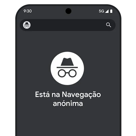 Separador de Navegação anónima do Chrome