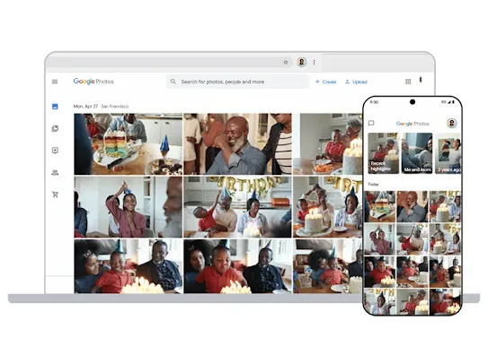 Protect your photos with free of charge storage on Google Photos.