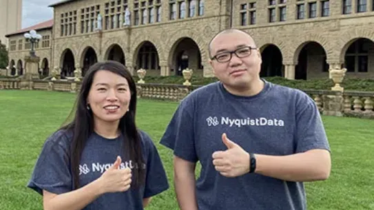 NyquistData co founders giving pose for photo