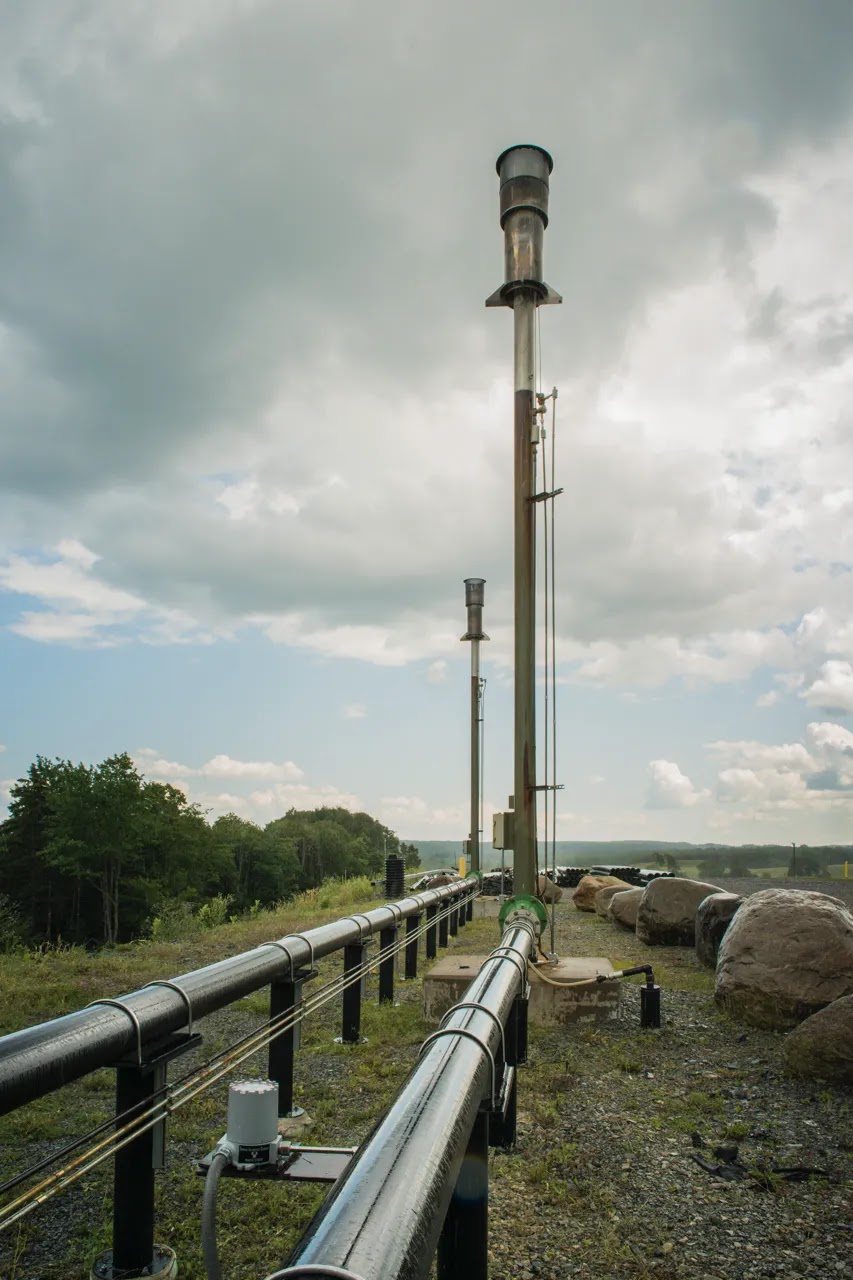 Flares destroy methane gas at Oneida-Herkimer Regional Landfill in New York