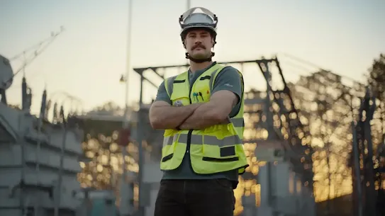 Worker in vest
