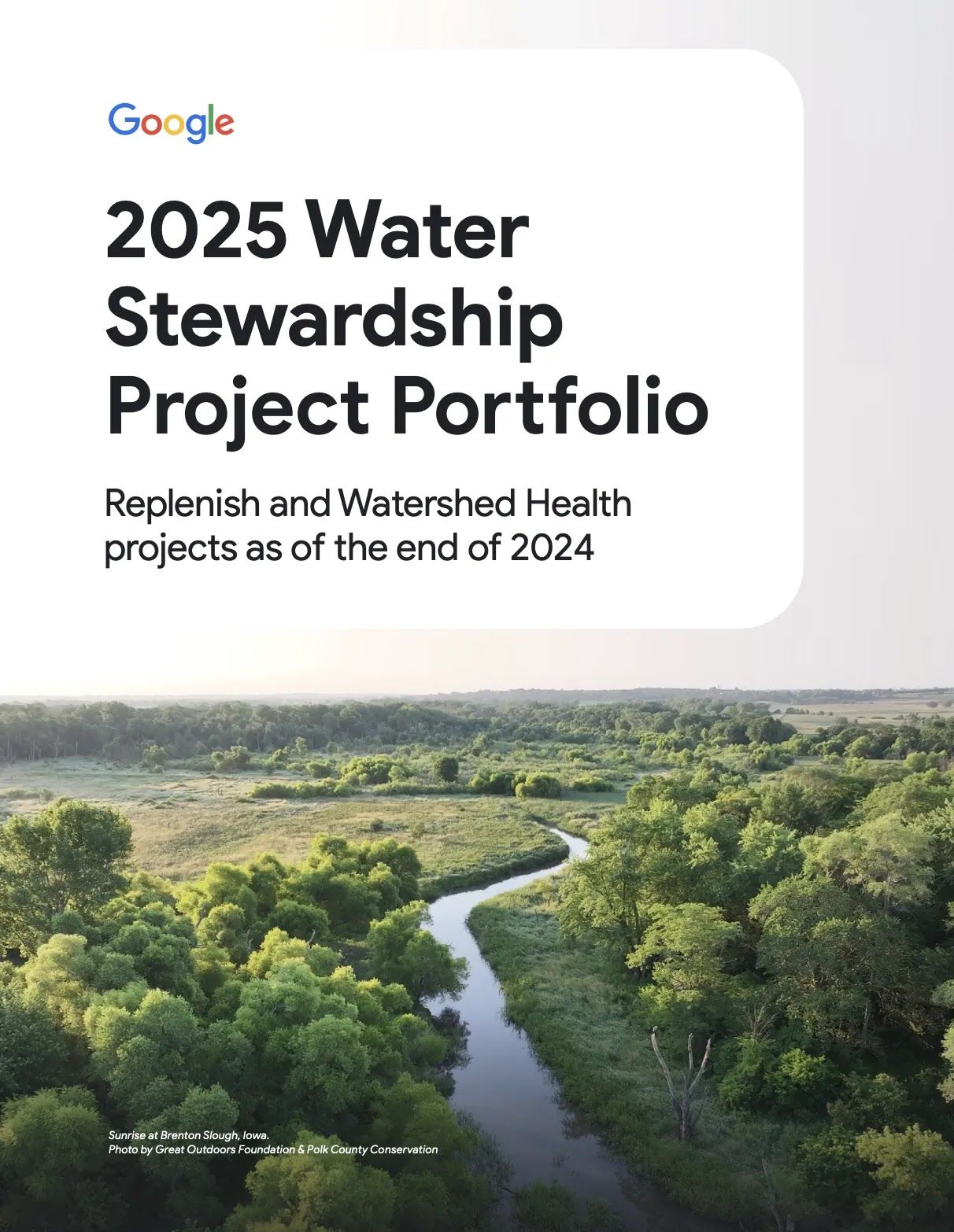 Cover image of 2025 Google Water Stewardship Project Portfolio