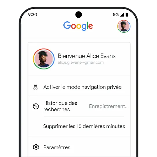 Image montrant la suppression de l'historique récent