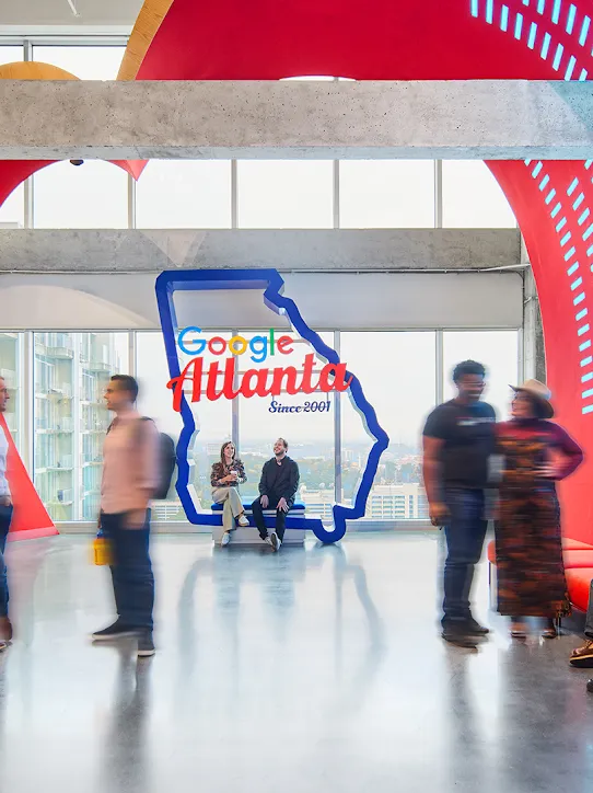 The new Atlanta office greets you with a heart overlooking the city.
