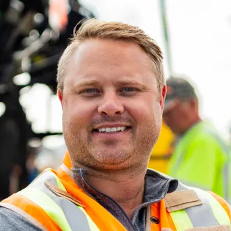 A photograph of Bryce Wuori, the cofounder and CEO of Pavewise, a North Dakota-based company offering AI-powered compliance for the road construction industry