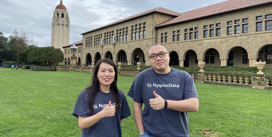 NyquistData co founders giving pose for photo