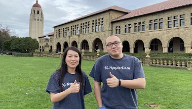 NyquistData co founders giving pose for photo