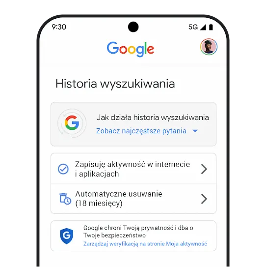 Ustawienia historii wyszukiwania