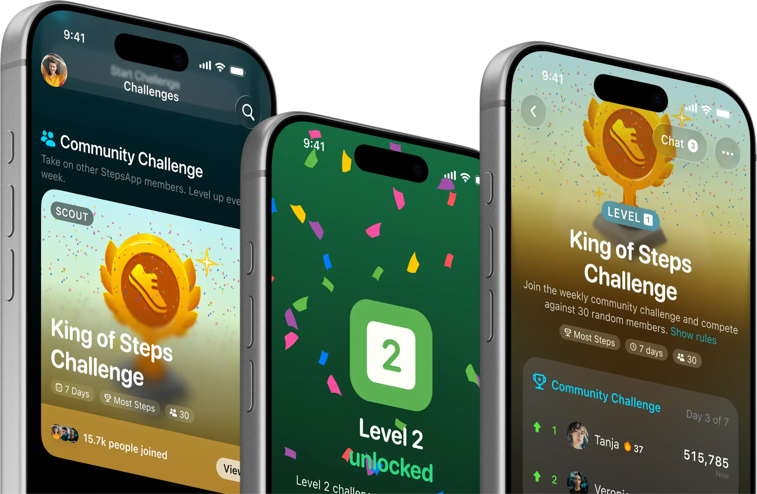 StepsApp community challenges give users ways to stay motivated.