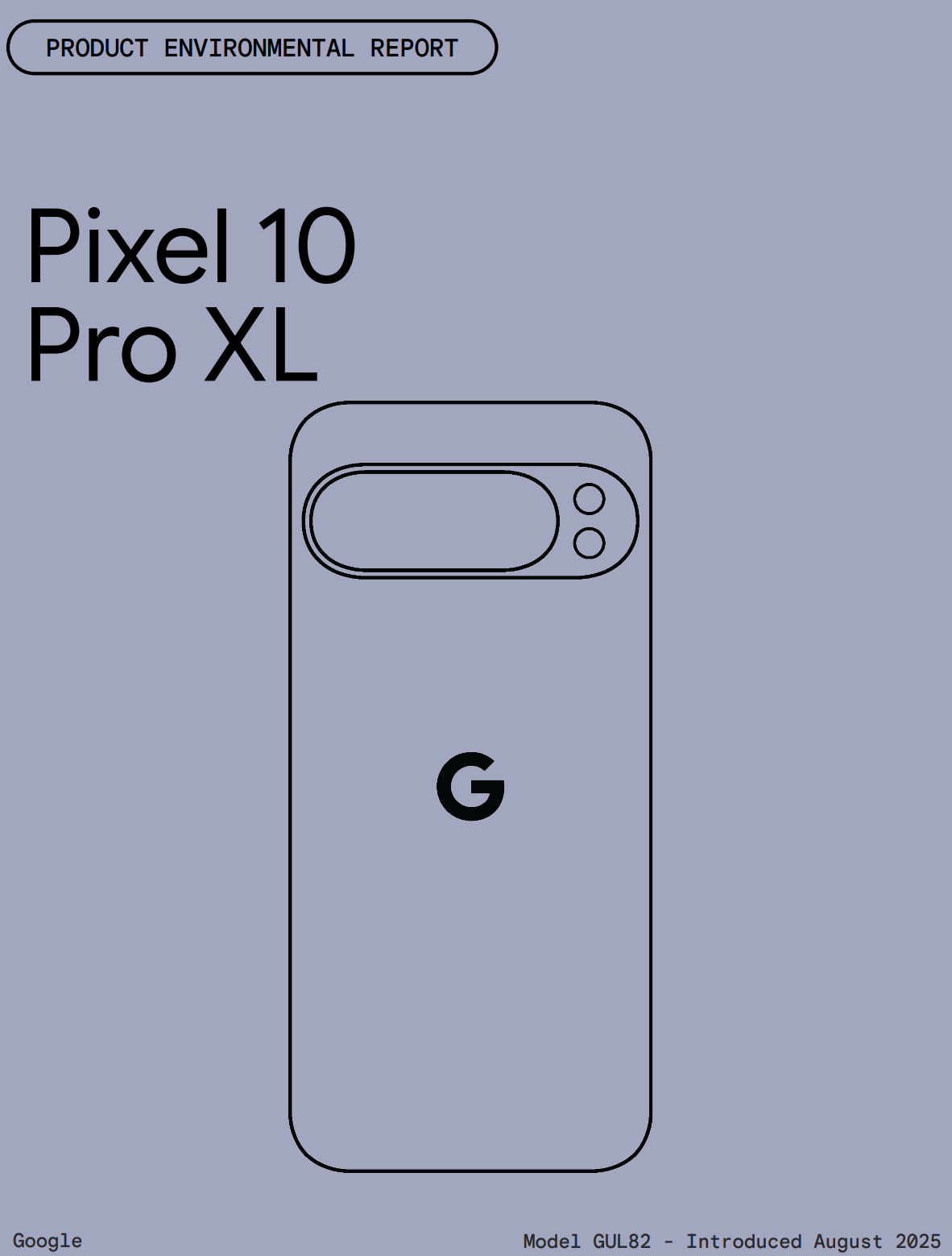Cover image of Google Pixel 10 Pro XL Product Environmental Report