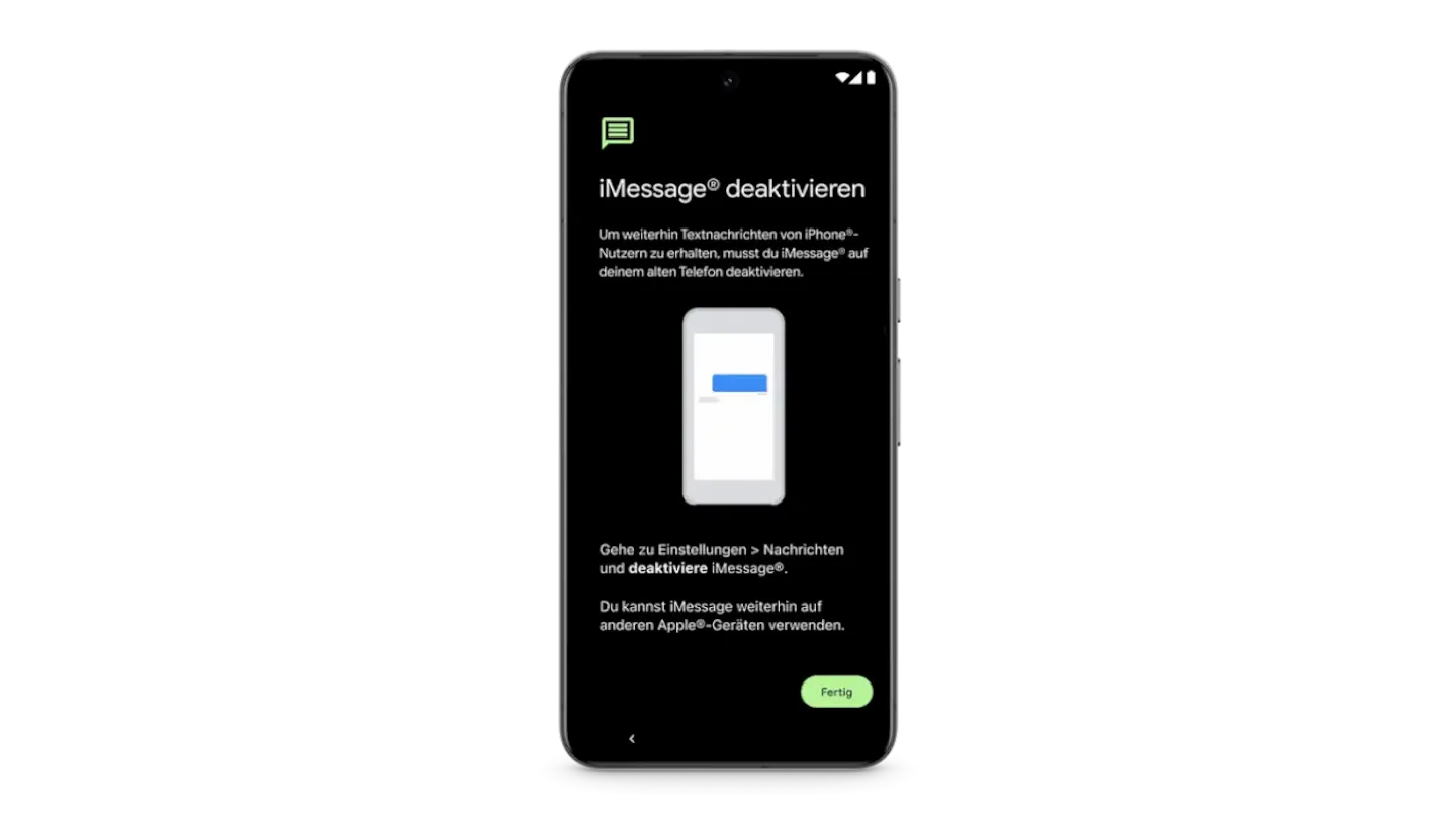 Ein Smartphone zeigt, wo man iMessage deaktivieren kann