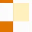 Abstract minimalist graphic featuring orange blocks on the left and a pale yellow square in the center, separated by thin grey grid lines on a white background.
