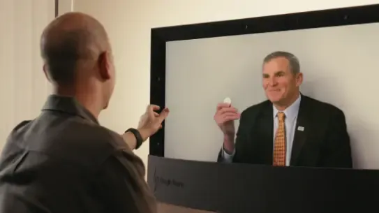 two men using a video call