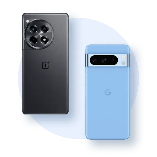 Two types of Android phones next to each other.