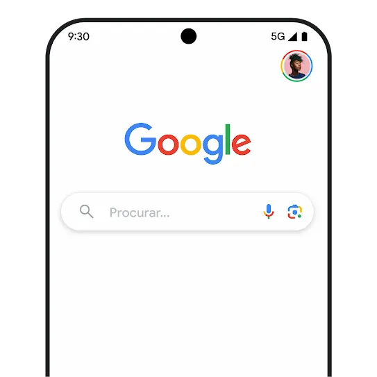 Página da Pesquisa Google num dispositivo
