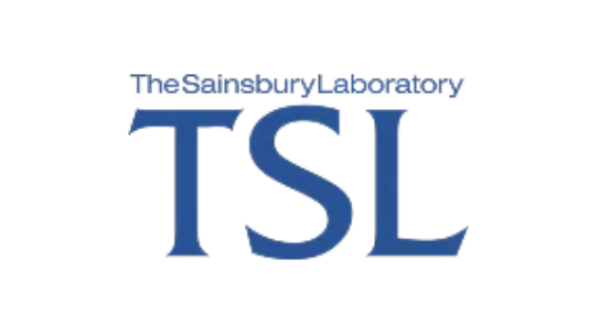 Official logo for The Sainsbury Laboratory (TSL) featuring large blue "TSL" serif acronym text below "The Sainsbury Laboratory" wordmark on a white background.