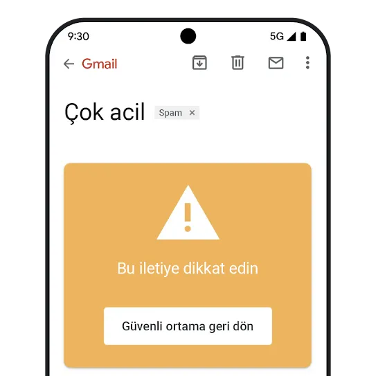 Kimlik avı Gmail grafiği