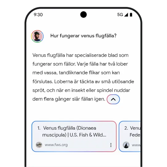 Bild som visar relaterade länkar i Gemini