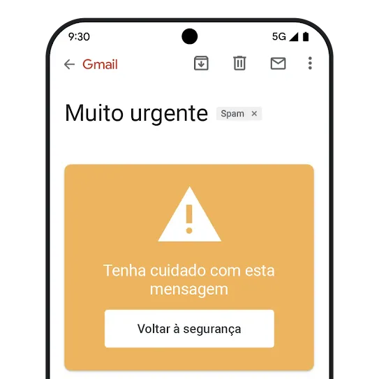 Gráfico de phishing do Gmail