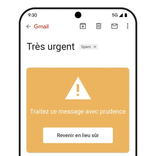 Image d'hameçonnage dans Gmail