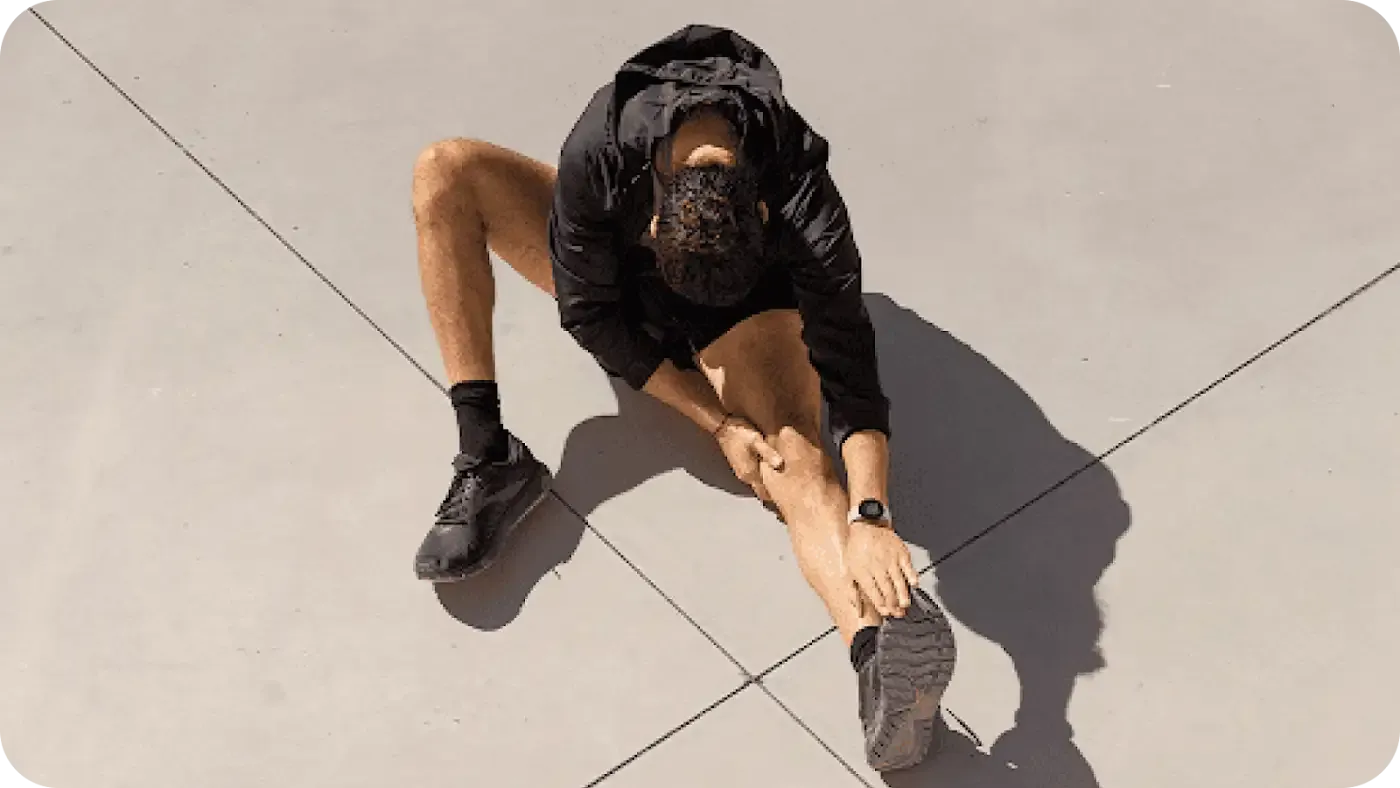 Man stretching with Pixel Watch