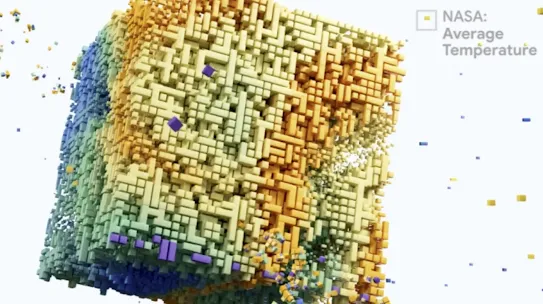 A graphic representing data collection and clustering