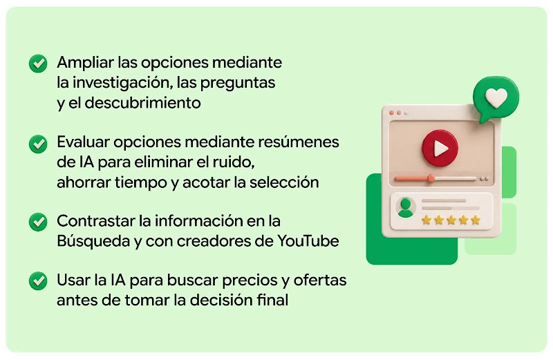 The four section heads of this article appear in a checklist format on a green background next to an AI-enhanced illustration of a YouTube video and comments section, made to look like a clay sculpture. 