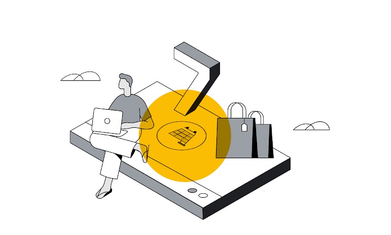 Uma pessoa vestida com roupas casuais e chinelos está sentada de pernas cruzadas e com seu laptop no colo.