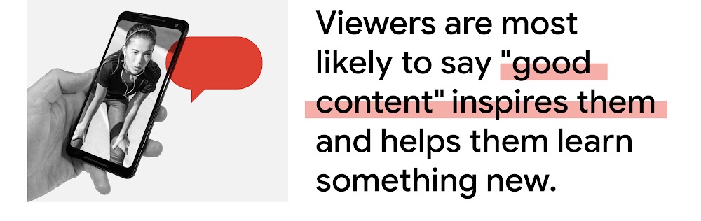 A speech bubble icon beside a mobile screen showing an athlete. Vietnamese viewers are most likely to say “good content” inspires them and helps them learn something new.