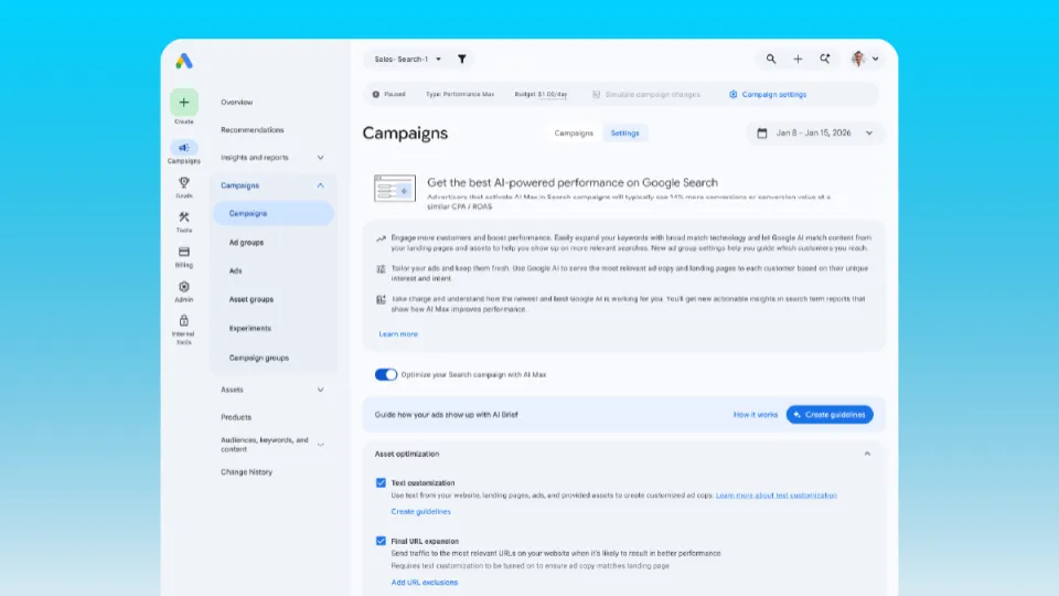 AI Max for Search Campaigns Image