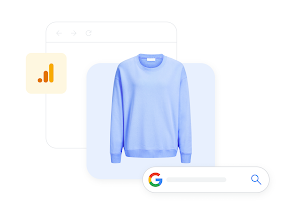 Eine Produktseite für den Pullover, der in der Google Ad verkauft wird.