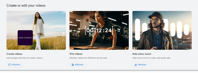 A screenshot of the Asset Studio interface, highlighting the entry point to start using the video editing tools. 