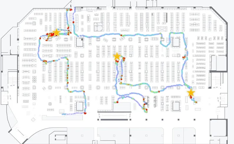 A Cainz experiment where customers use the Oriient IndoorGPS app while shopping in-store demonstrates how it tracks various routes customers take to reach their desired products, helping retailers better understand purchasing behaviour.