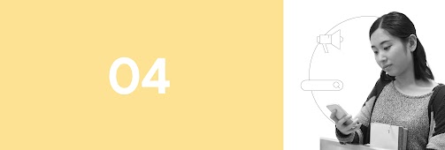 04. Your media planning strategy from start to end. A woman holding two books while using her mobile phone, figuring out an effective media planning and measurement strategy for the upcoming mega sale season.
