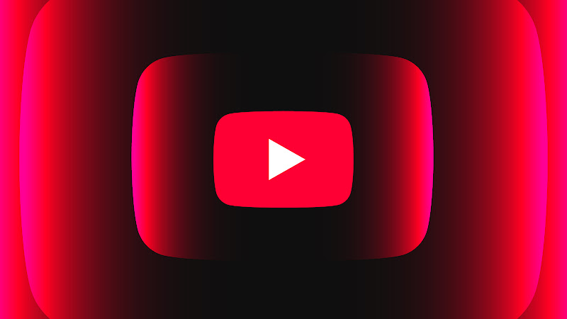 El logo de YouTube en el centro de un rectángulo en colores rojos, dentro de otro rectángulo en rojo y dentro de otro.